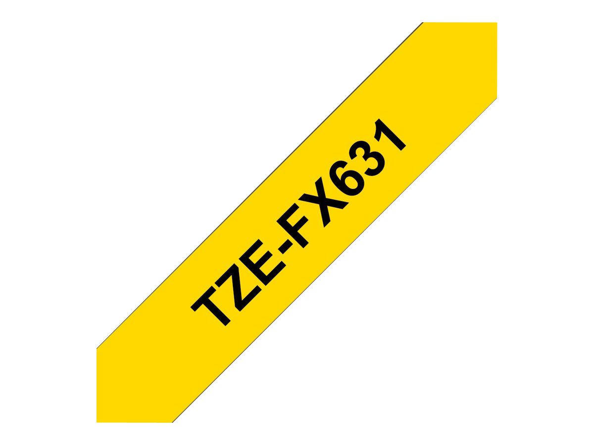 Brother TZe-FX631 Schwarz auf Gelb