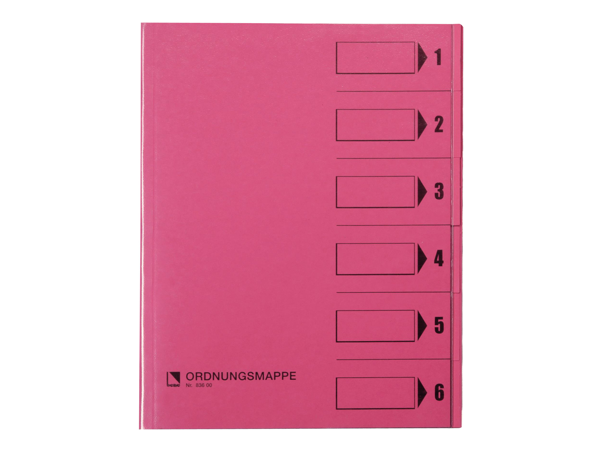 Bene Gliederungsordner 6 Fächer Rosa