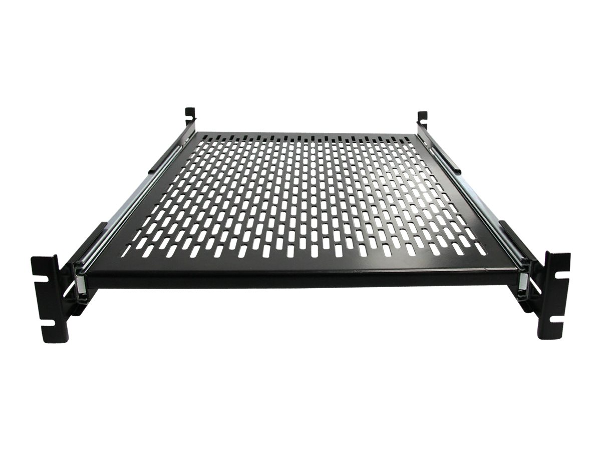 StarTech.com 2HE Ausziehbarer Rack-Fachboden 19 Zoll 22.7kg Schwarz