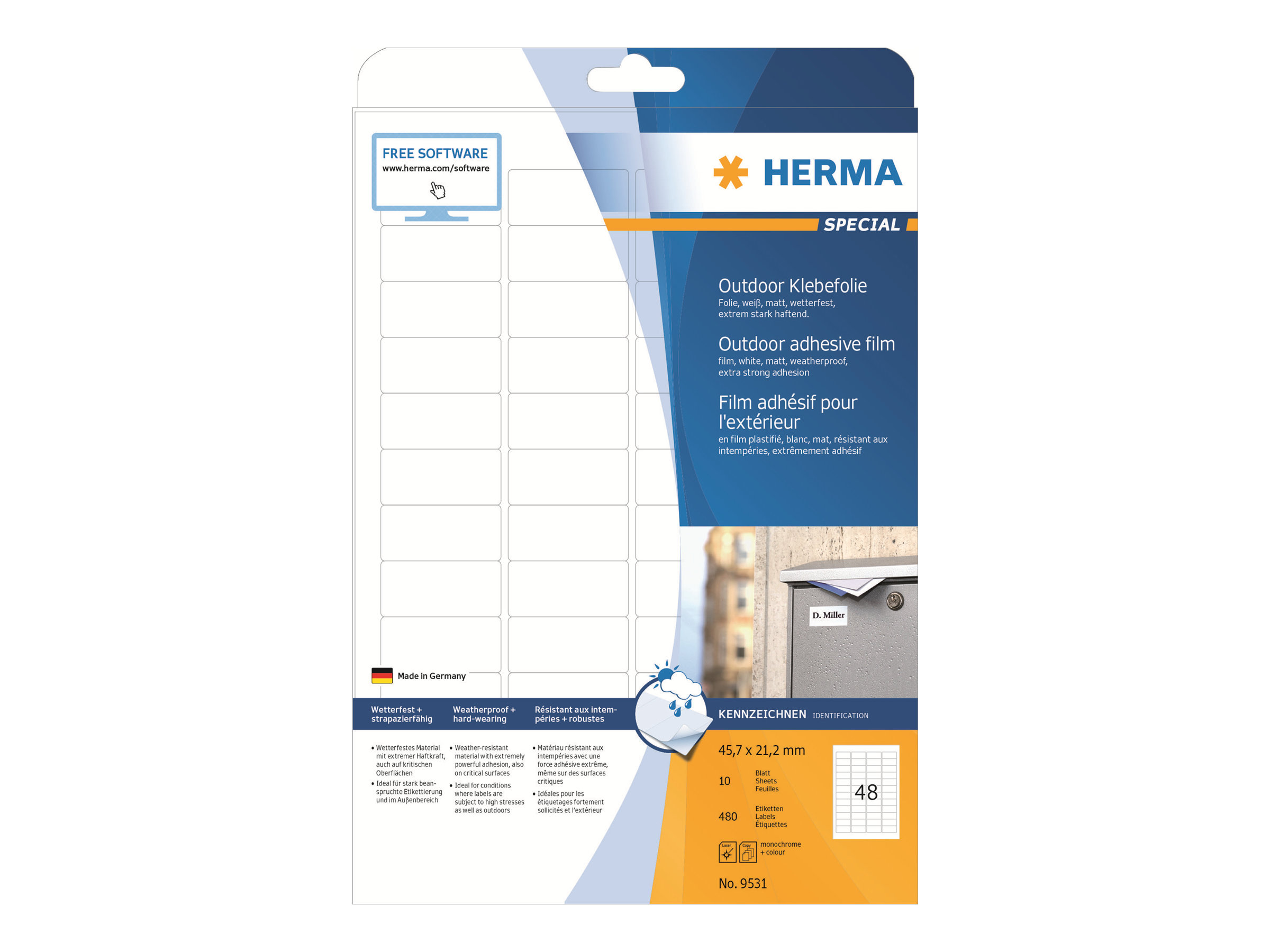 HERMA Special 9531 PE matt selbstklebend