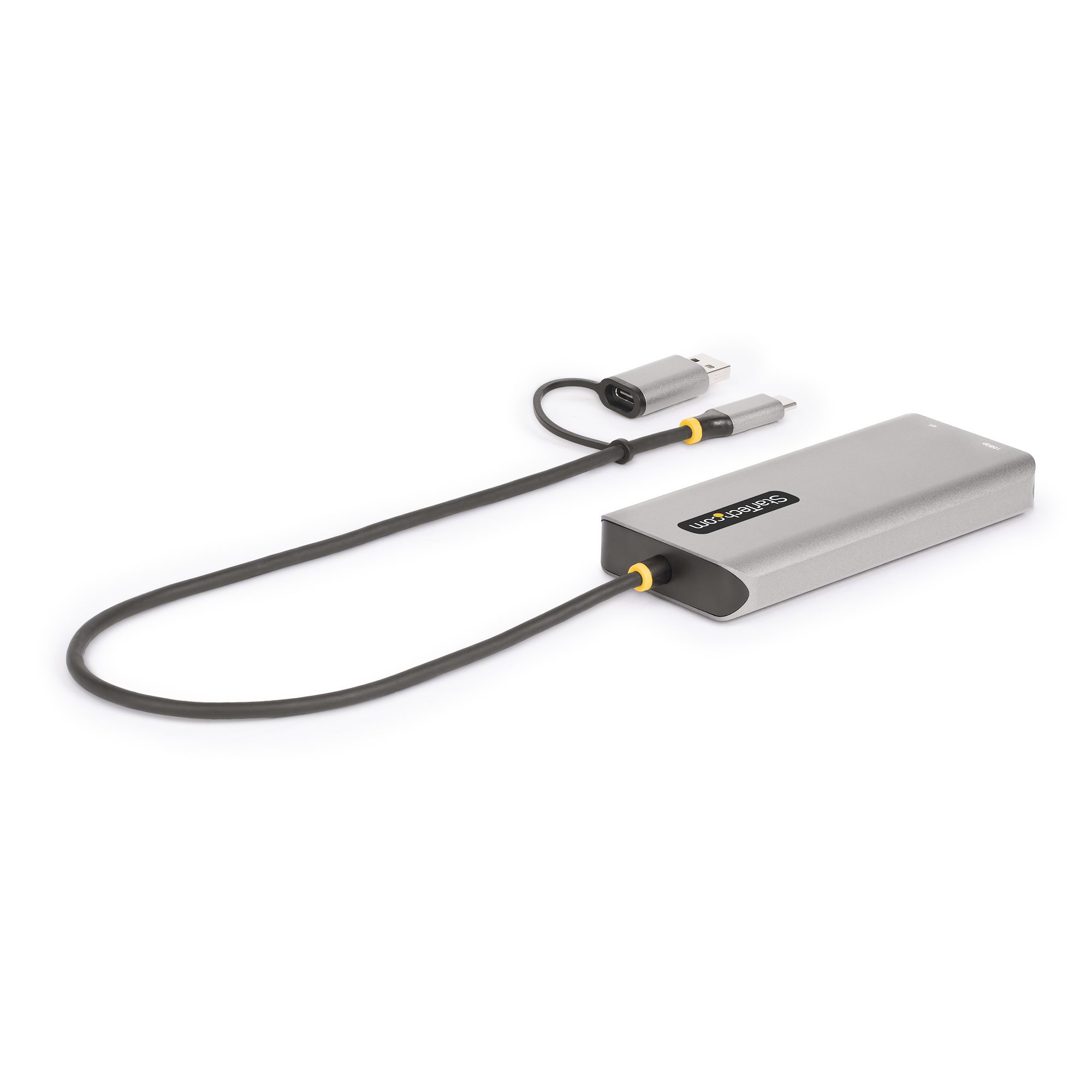 STARTECHCOM USBC and USBA Multiport Adapter Dual HDMI 4K1080p 3Port USB Hub USBC to A Dongle Mini Travel Laptop Docking Station