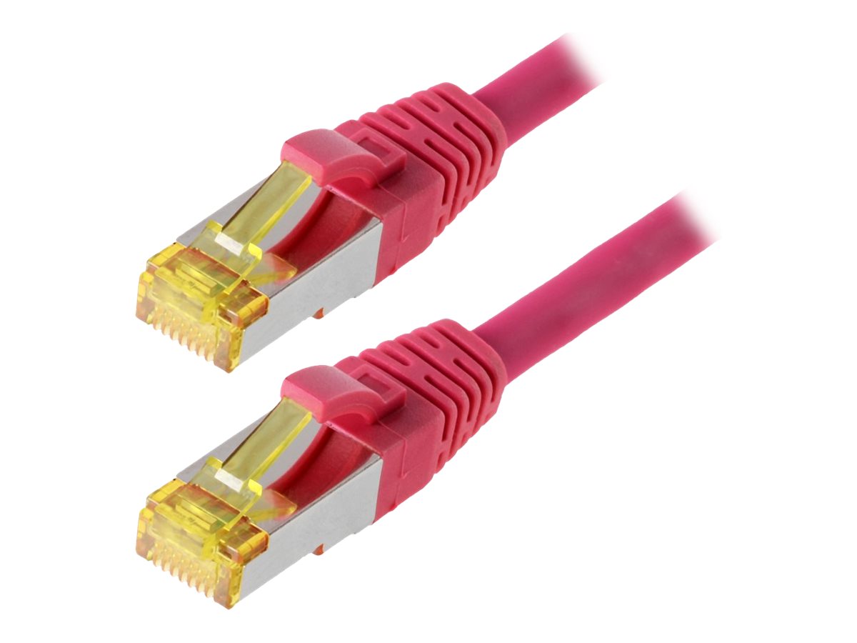 Helos Patchkabel Cat 6a S/FTP RJ45 7,5m Magenta