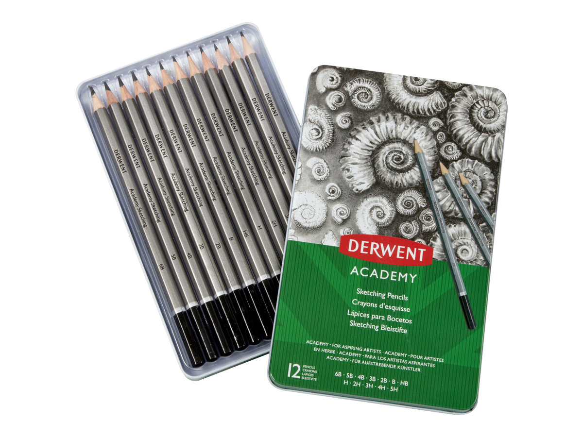 Acco Derwent Academy Sketching Bleistift-Set grafit gemischt 12 Stück