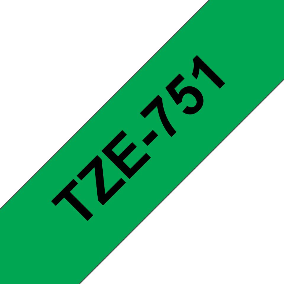 Brother TZe-751 Schwarz auf Grün