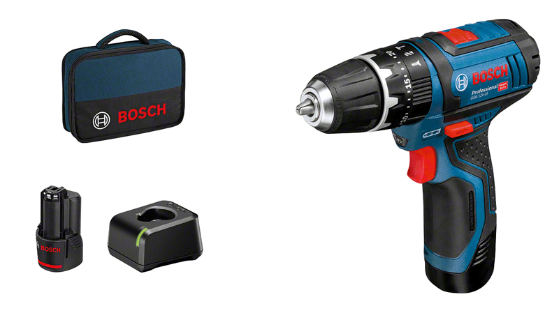 BOSCH Professional GSB 12V15 AkkuSchlagbohrschrauberSet 12,0 V, mit 2 Akkus