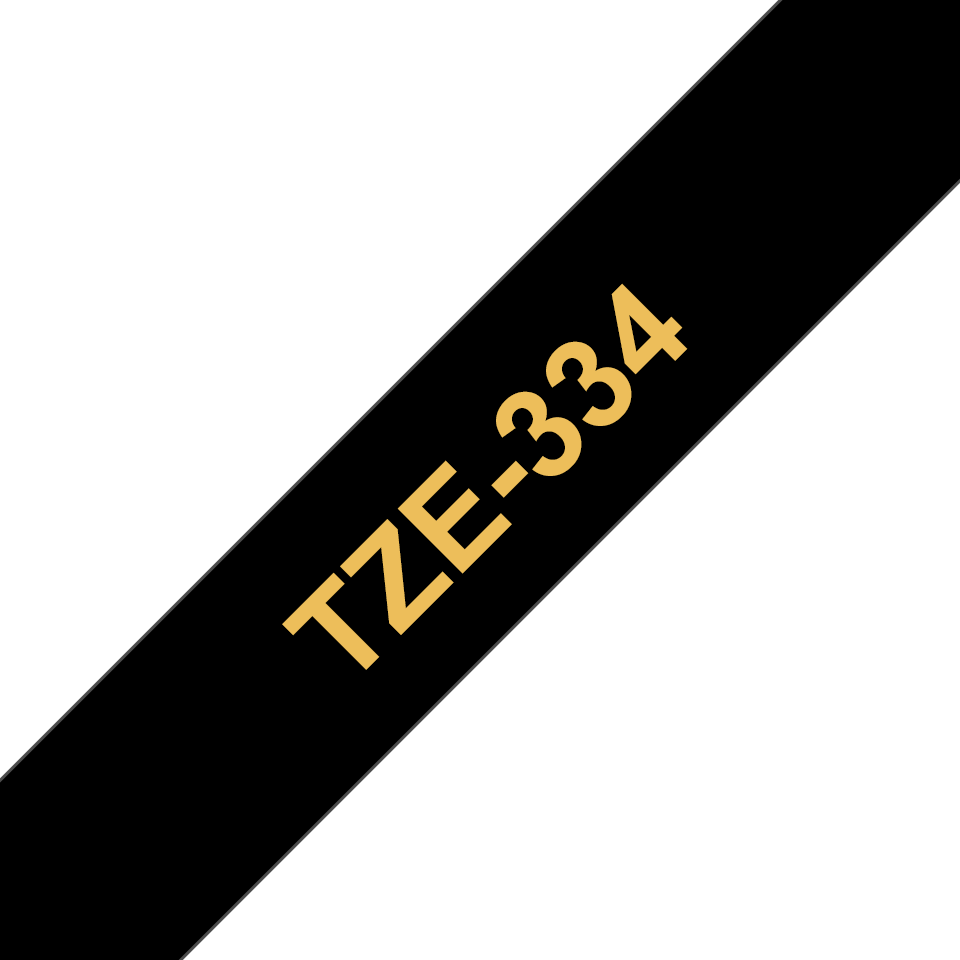 Brother TZe-334 Gold auf Schwarz 12mm