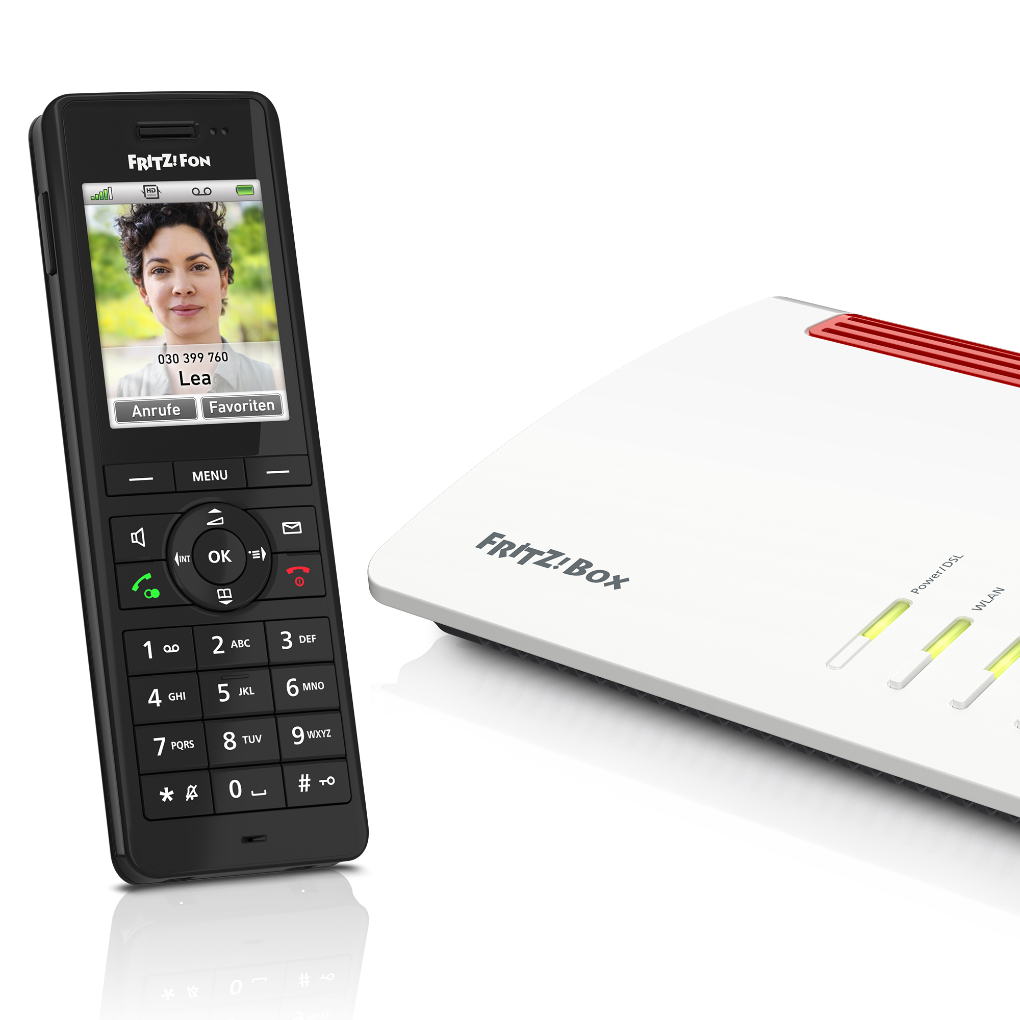 FRITZ FRITZFon X6 Schnurloses Telefon mit Anrufbeantworter schwarz