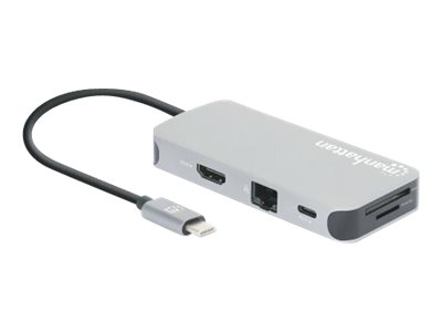 Manhattan USB-C Dockingstation 8-in-1 mit Kartenleser