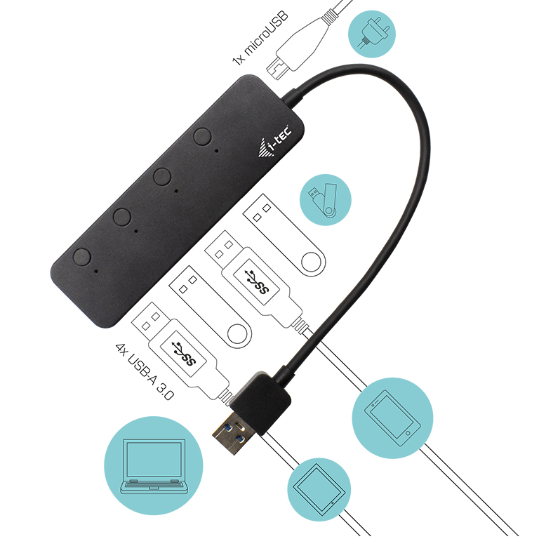 i-tec USB 3.0 Metal HUB 4 Port