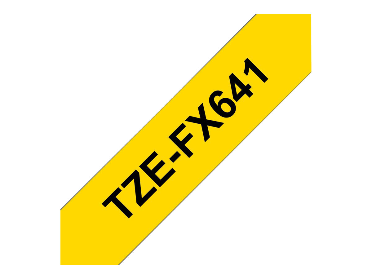 Brother TZe-FX641 Schwarz auf Gelb