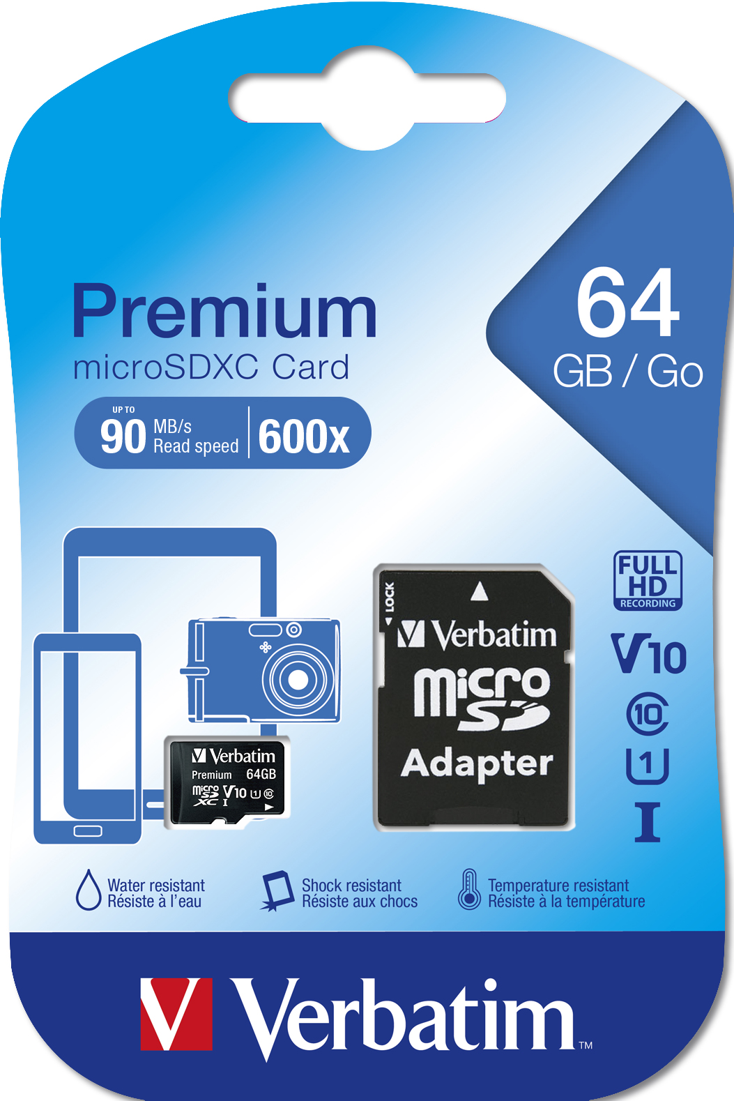Verbatim Premium microSDXC 64GB UHS-I Class 10 mit SD-Adapter