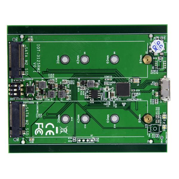 STARTECHCOM SSD Festplattengehäuse für zwei M2 Festplatten USB 31 Type C NGFF USB C Kabel USB 31 Case zu 2x M2 Adapter