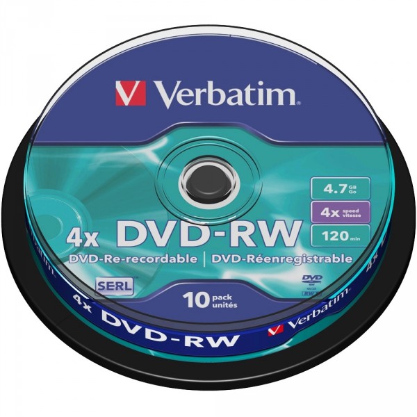 verbatim DVDRW 4,7 GB wiederbeschreibbar, 10 St