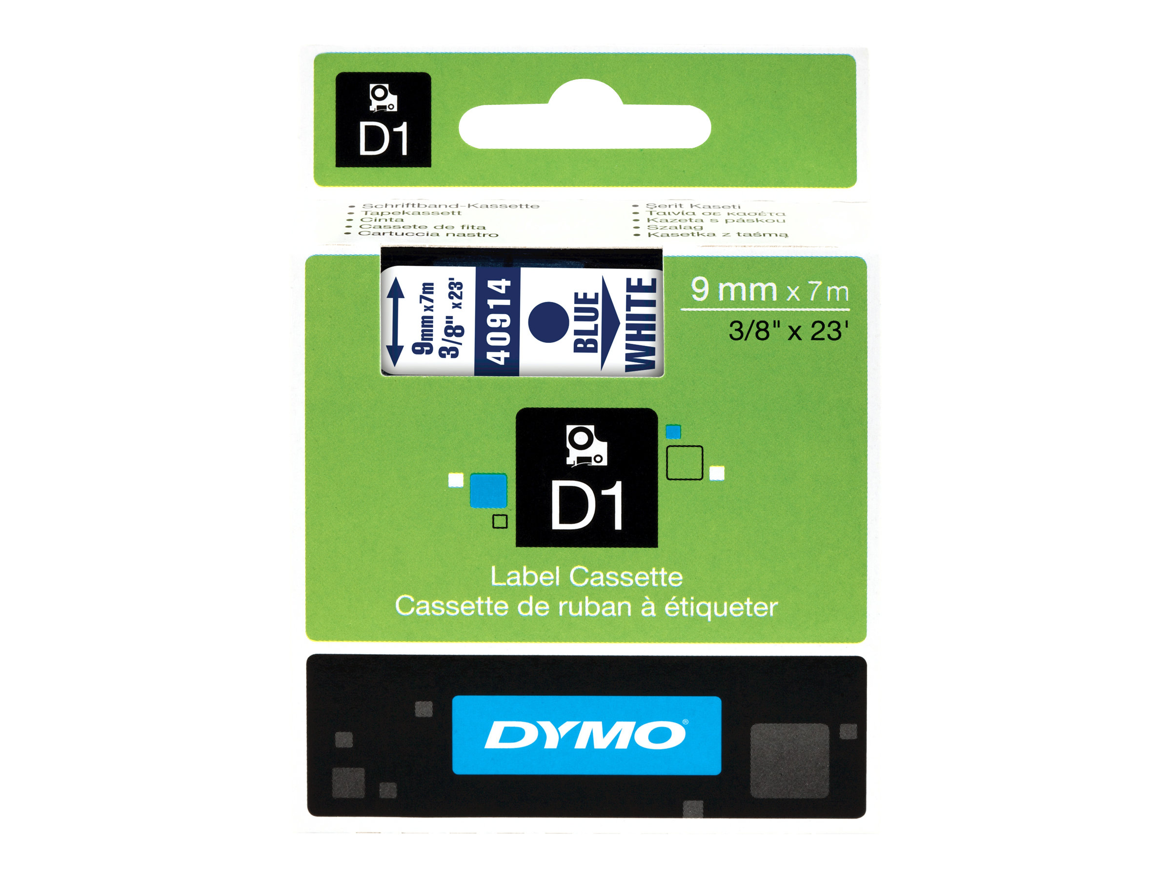 Dymo D1 9mm Blau auf Weiß