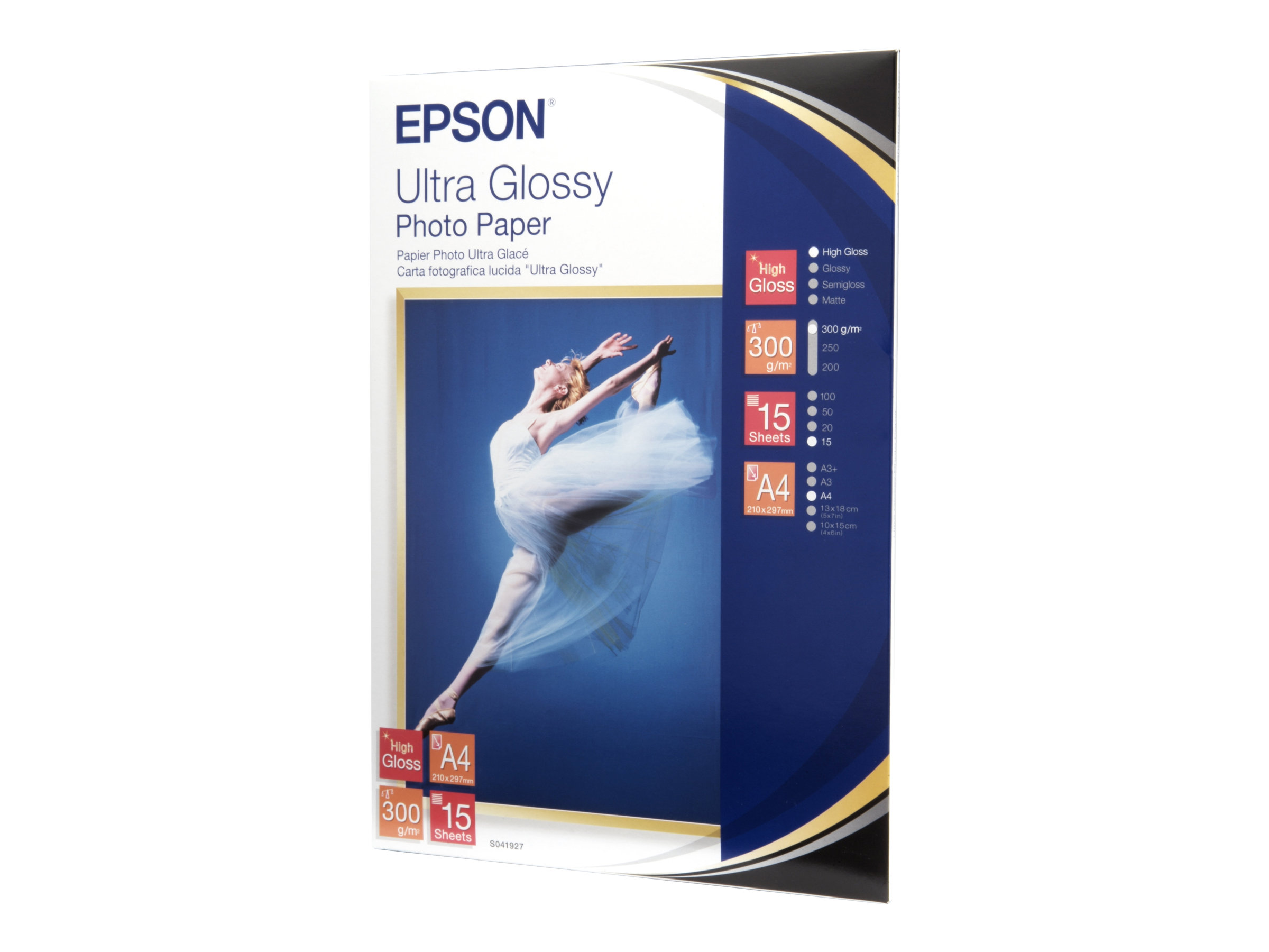 EPSON Fotopapier S041927 DIN A4 hochglaenzend 300 gqm 15 Blatt