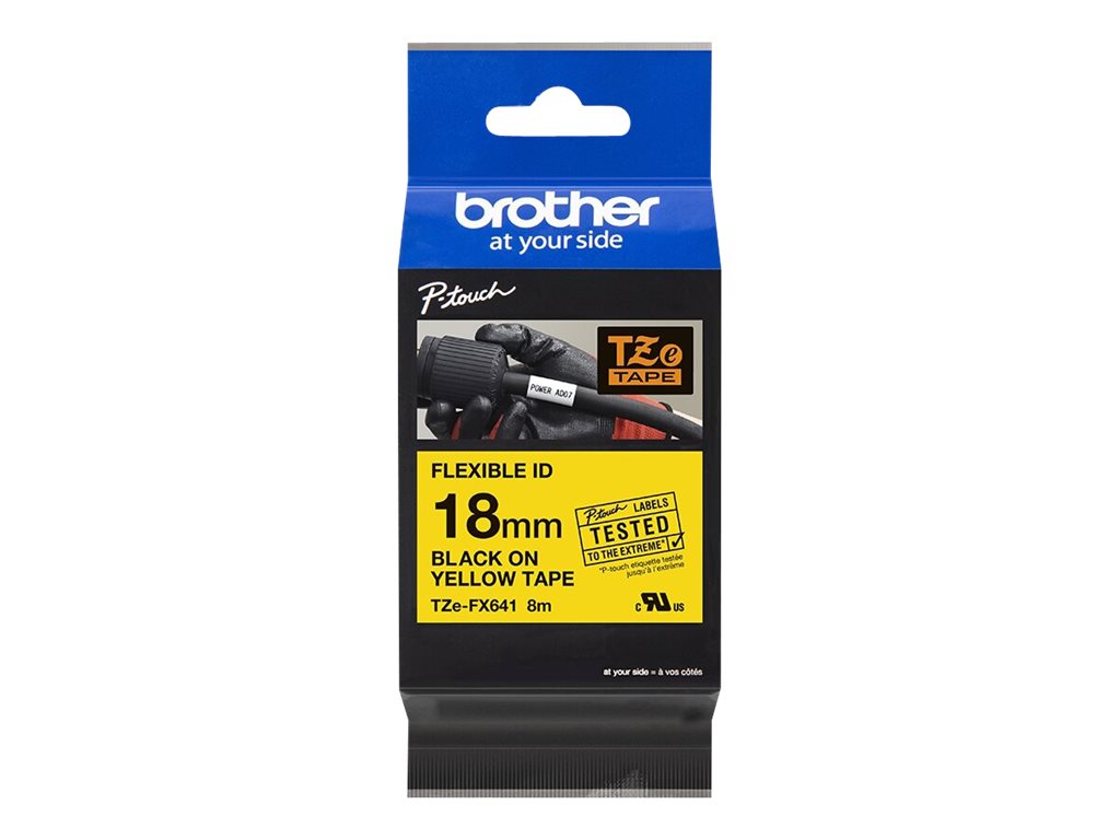 Brother TZe-FX641 Schwarz auf Gelb