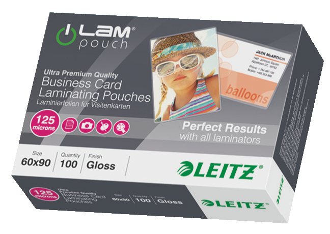 Esselte Leitz Laminierfolien glänzend 125 micron Visitenkartenformat