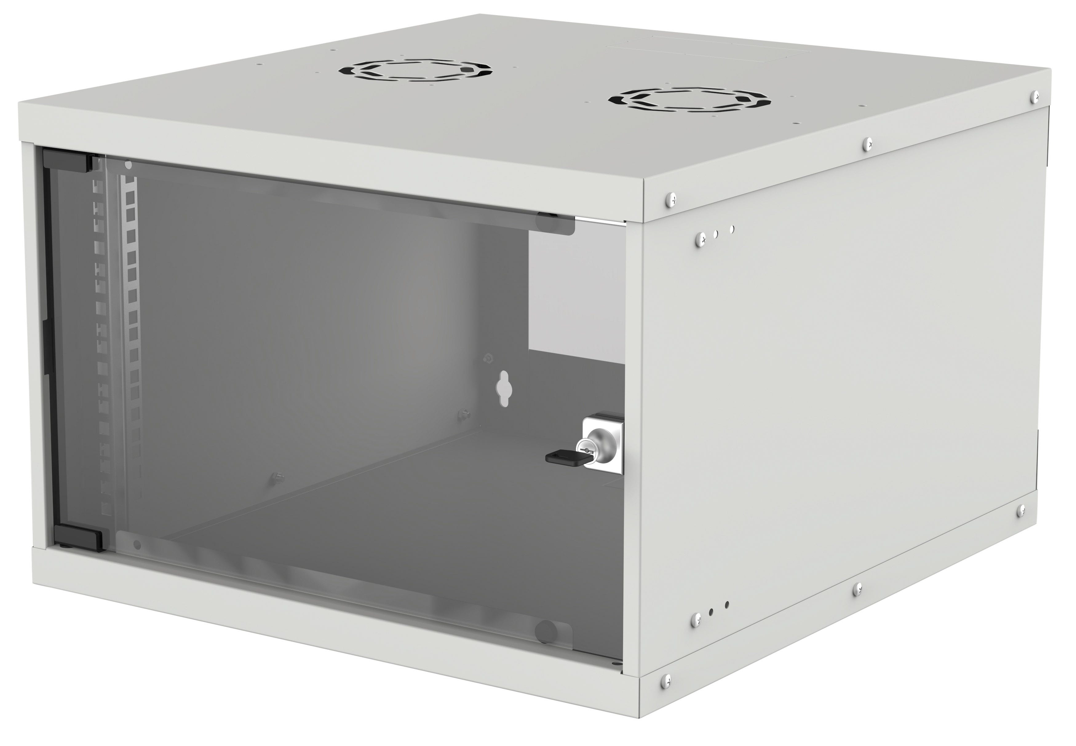 INTELLINET 48,26cm 19Zoll Wandverteiler Basic Line 6 HE 353 x 540 x 560 mm H x B x T Flatpack Schutzklasse IP20 grau