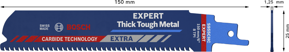 Bosch Expert Thick Tough Metal S 1155 CHC Säbelsägeblatt