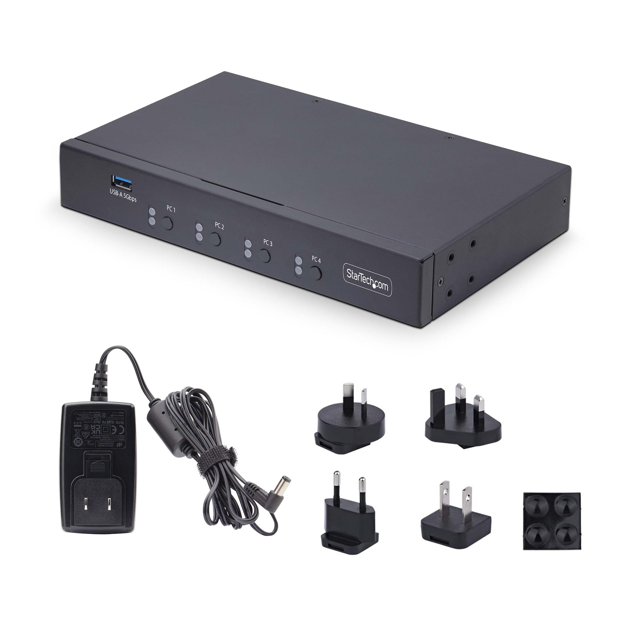 STARTECHCOM 4Port KM Switch mit MausRoaming USB 30 Umschalter Tastatur und Maus Switch 3,5mmUSB Audio TAA Konform