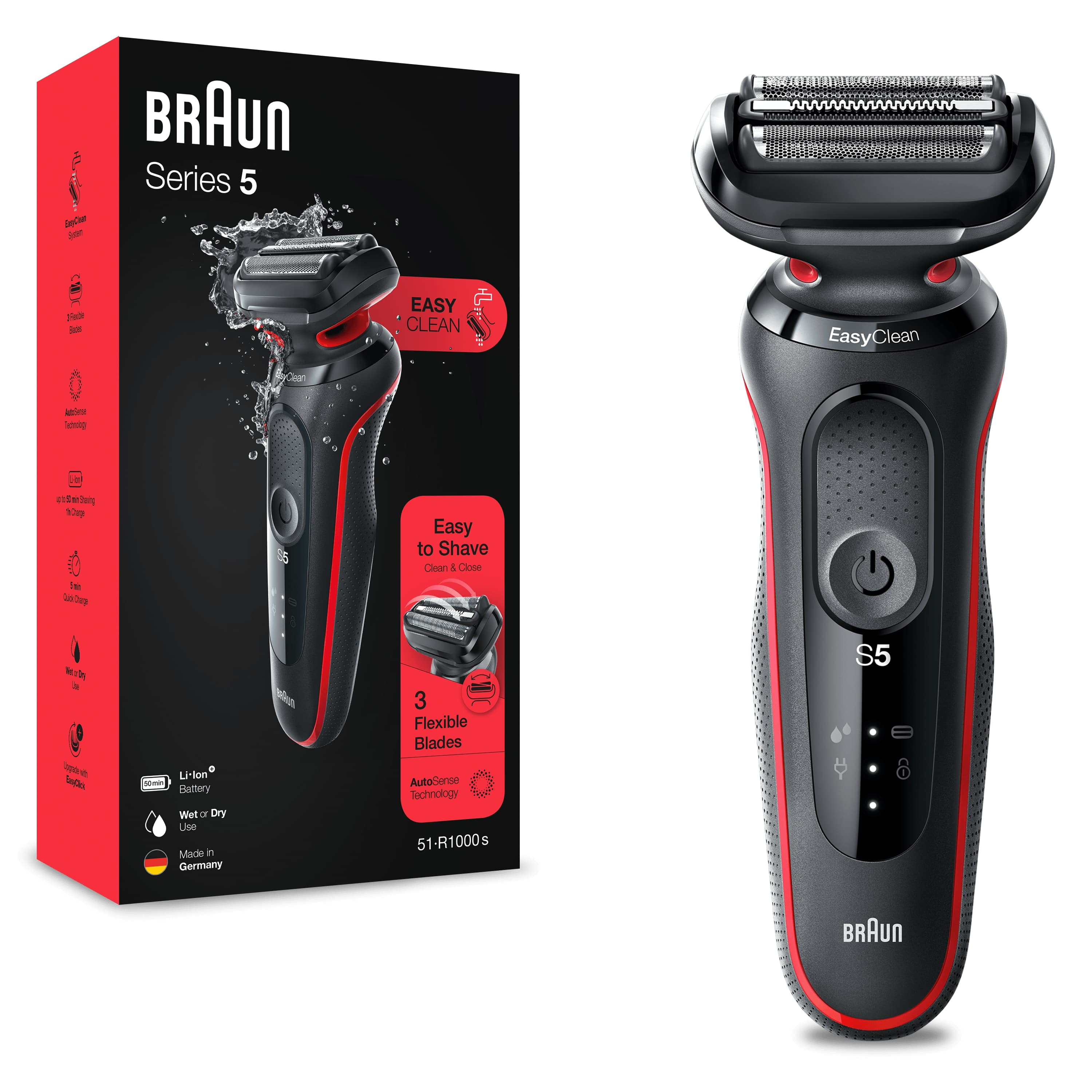 Braun Series 5 51-R1000S rot schnurlos