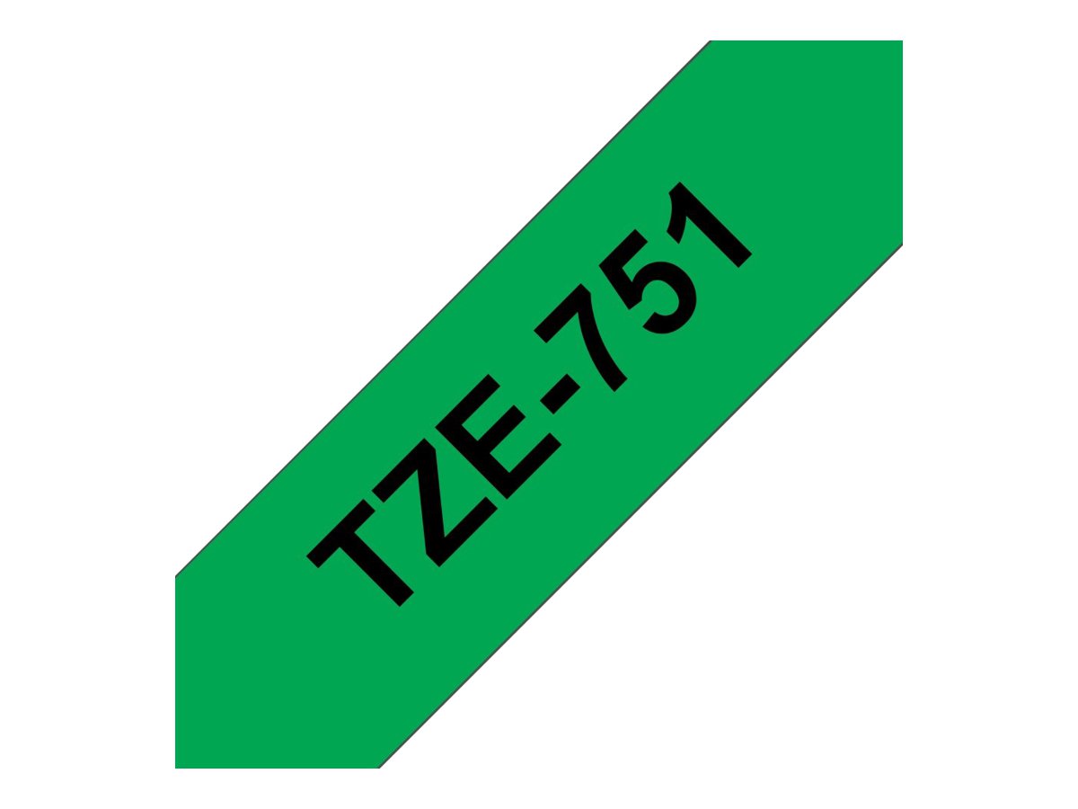 Brother TZe-751 Schwarz auf Grün