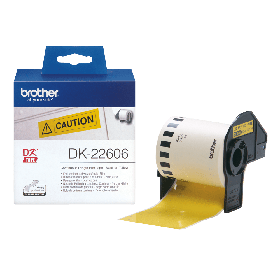 Brother DK-22606 Etikettenfolie Gelb 62mm x 15,2m
