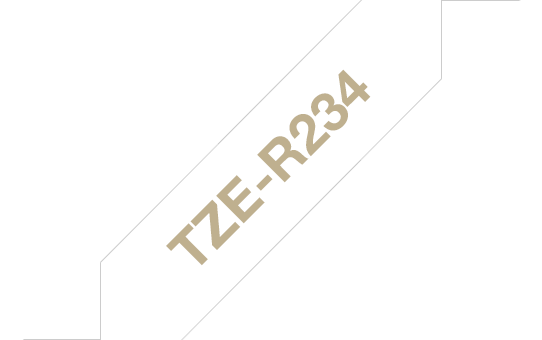 Brother TZe-R234 Schriftband 12mm Gold auf Weiß