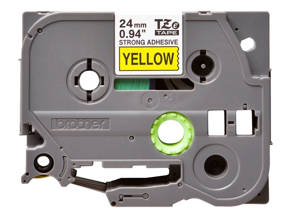 Brother TZe-S651 Schwarz auf Gelb extra starker Klebstoff
