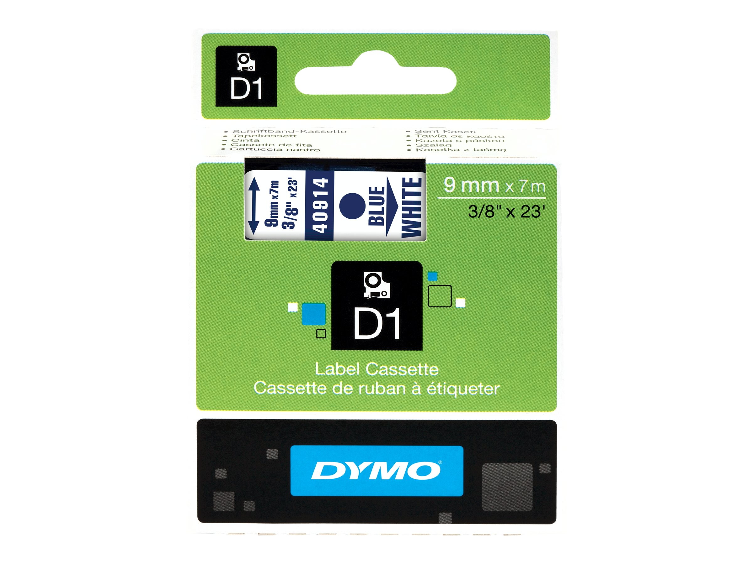 Dymo D1 9mm Blau auf Weiß
