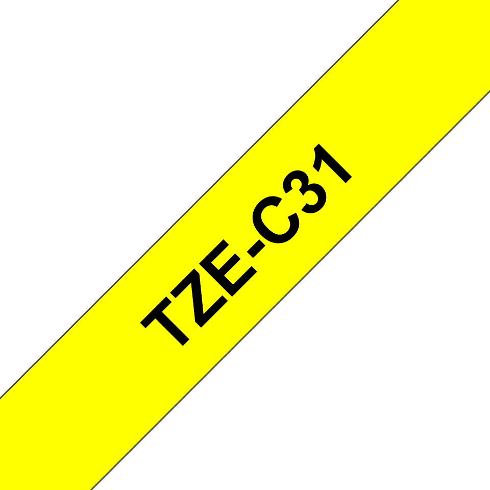 Brother TZe-C31 Schwarz auf Neongelb