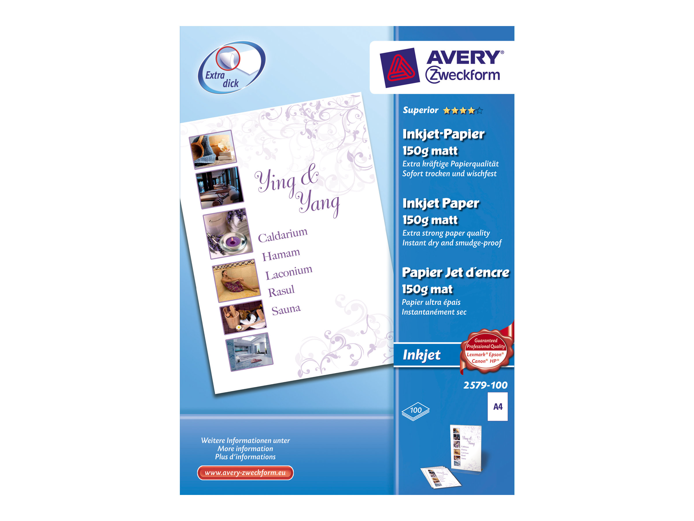 Avery Zweckform Fotopapier 2579-100 DIN A4 matt