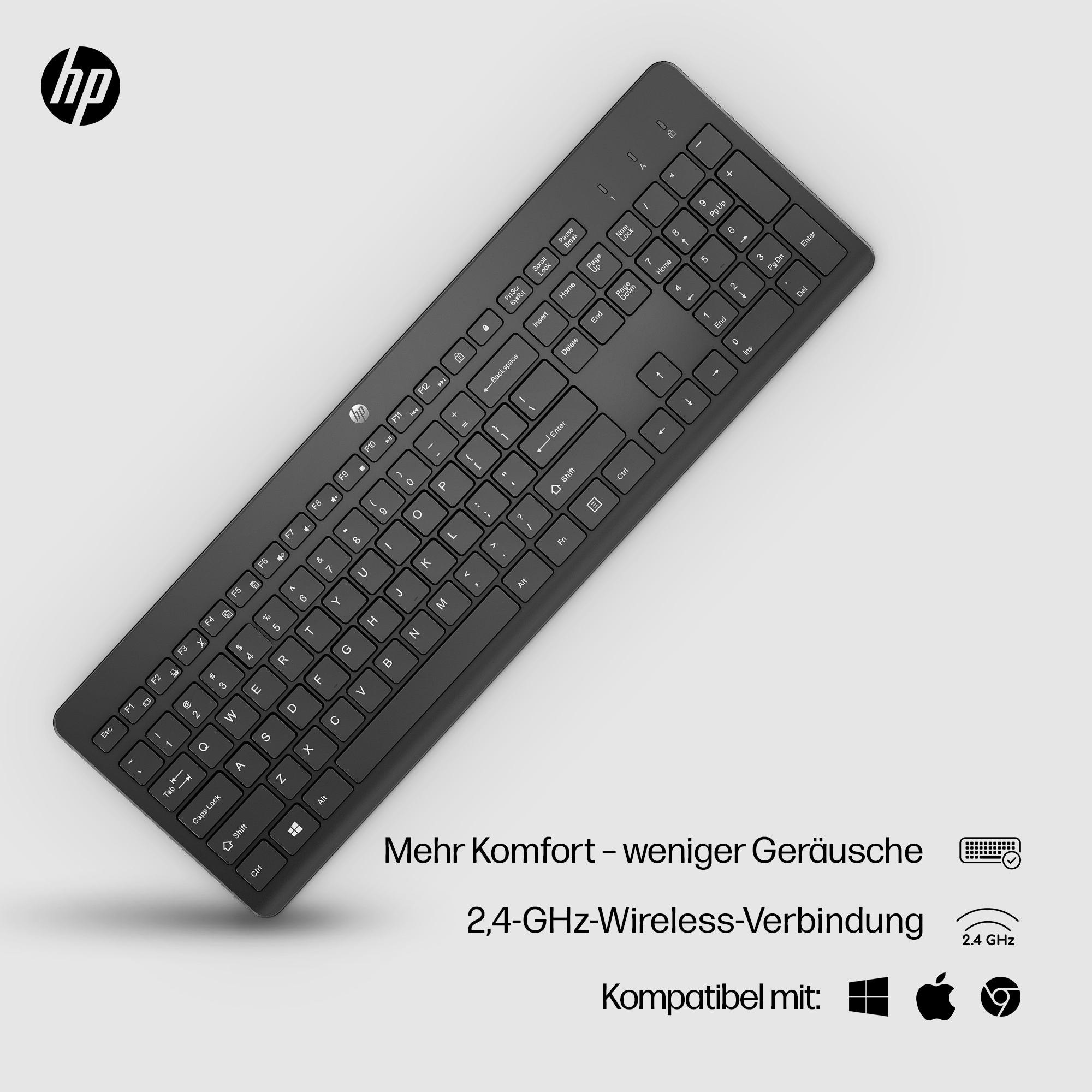 HP 230 Tastatur kabellos Schwarz