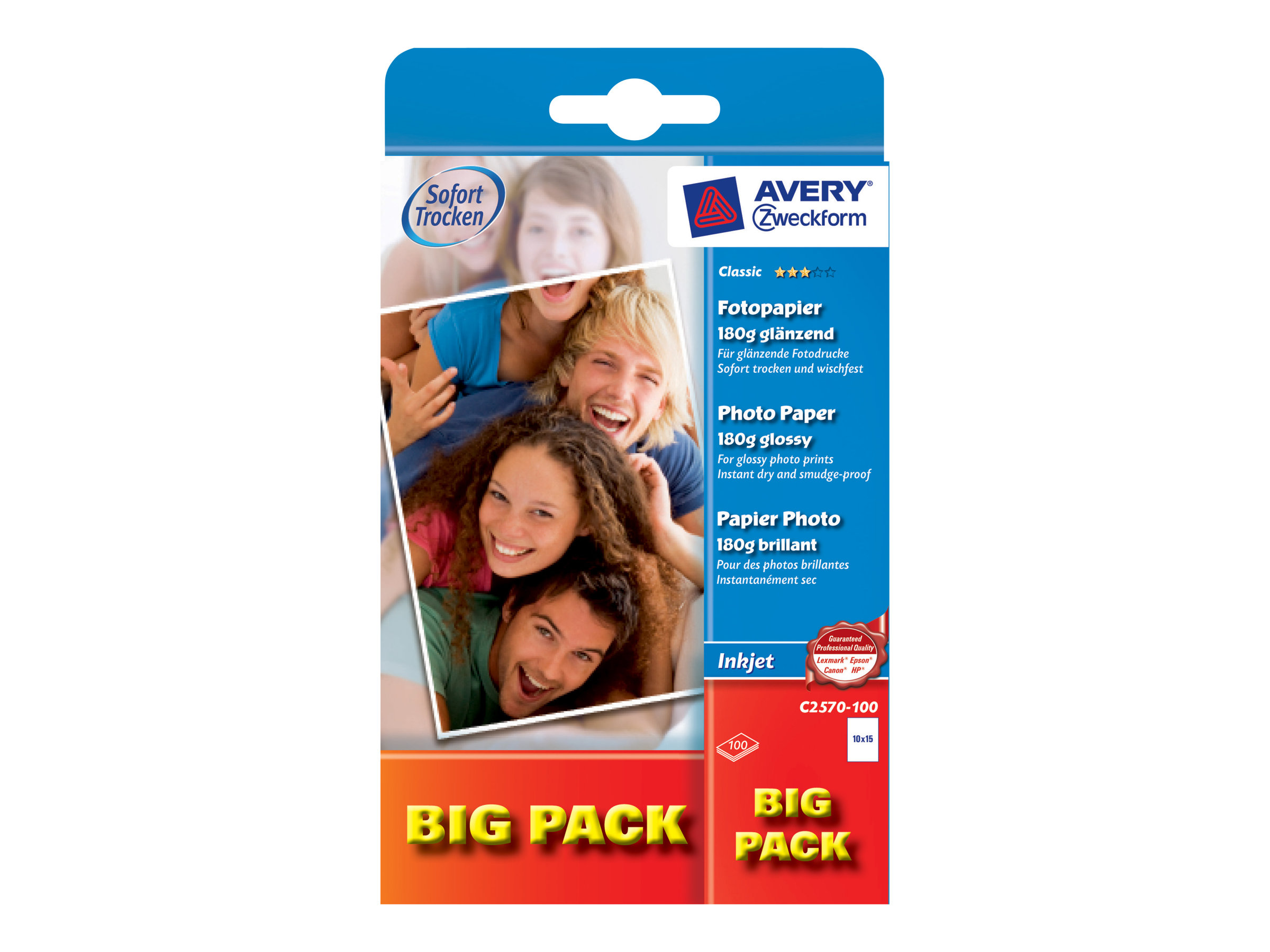 Avery Zweckform Fotopapier C2570-100 10 x 15 cm glänzend