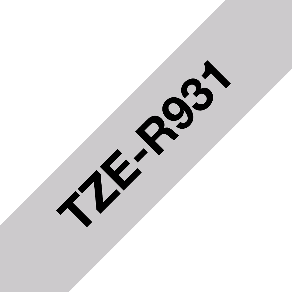 Brother TZe-R931 Seidig Schwarz auf Silber