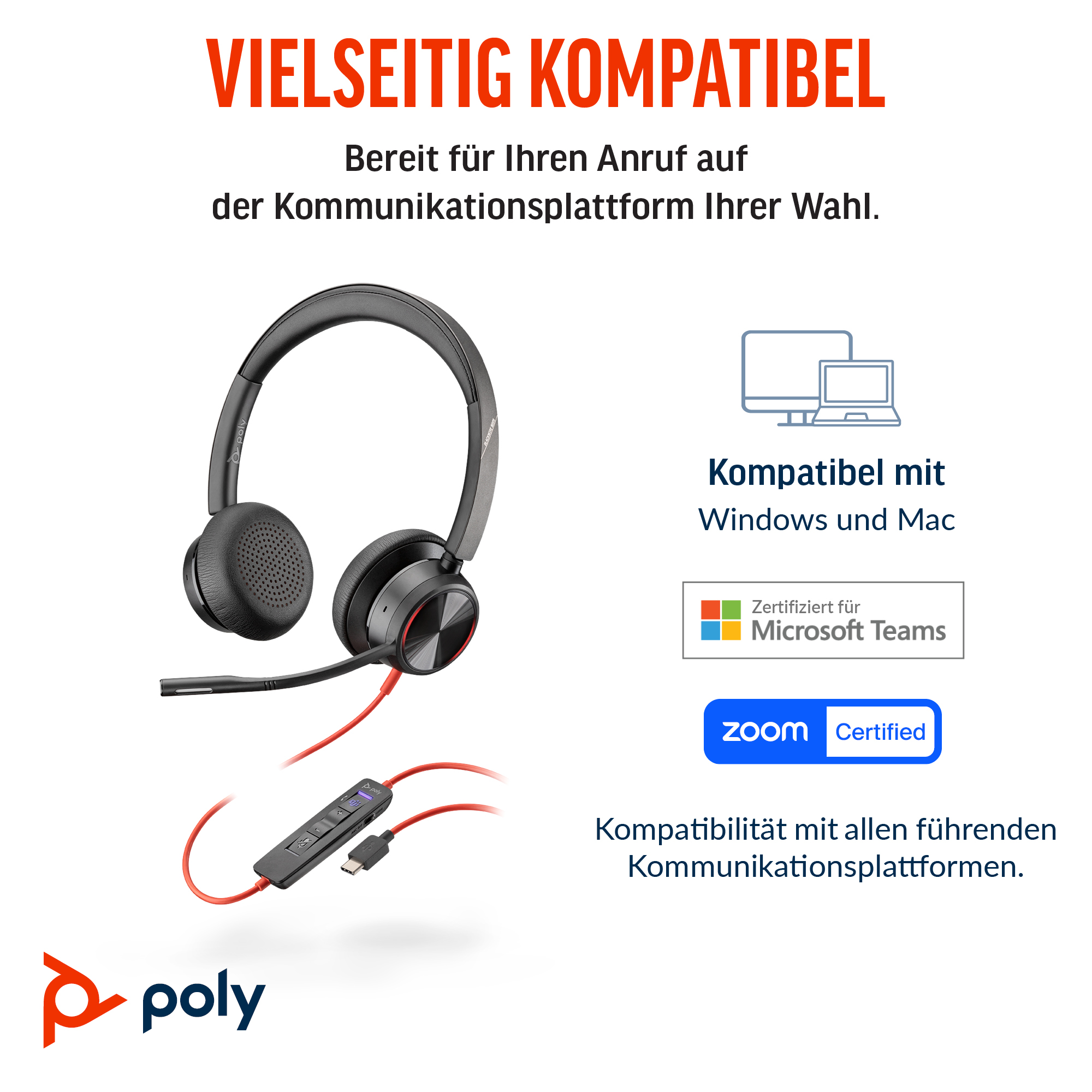 Poly Blackwire 8225 Stereo USB-C/A