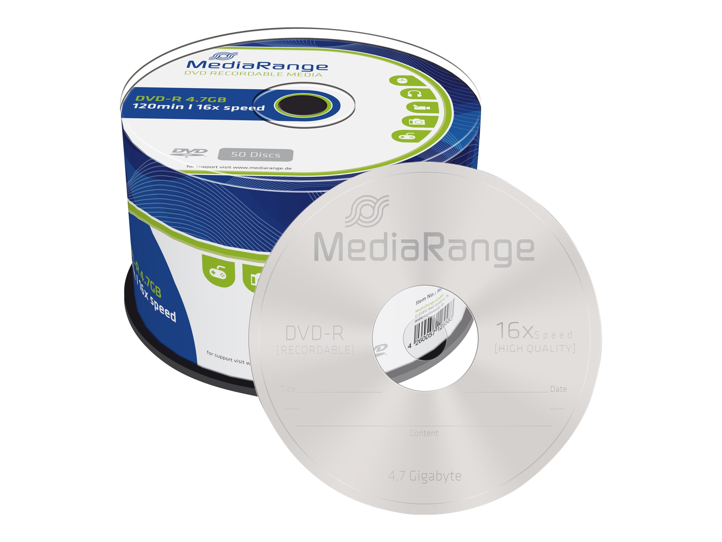 MEDIARANGE DVD-R 4,7GB 16x 120 Min.