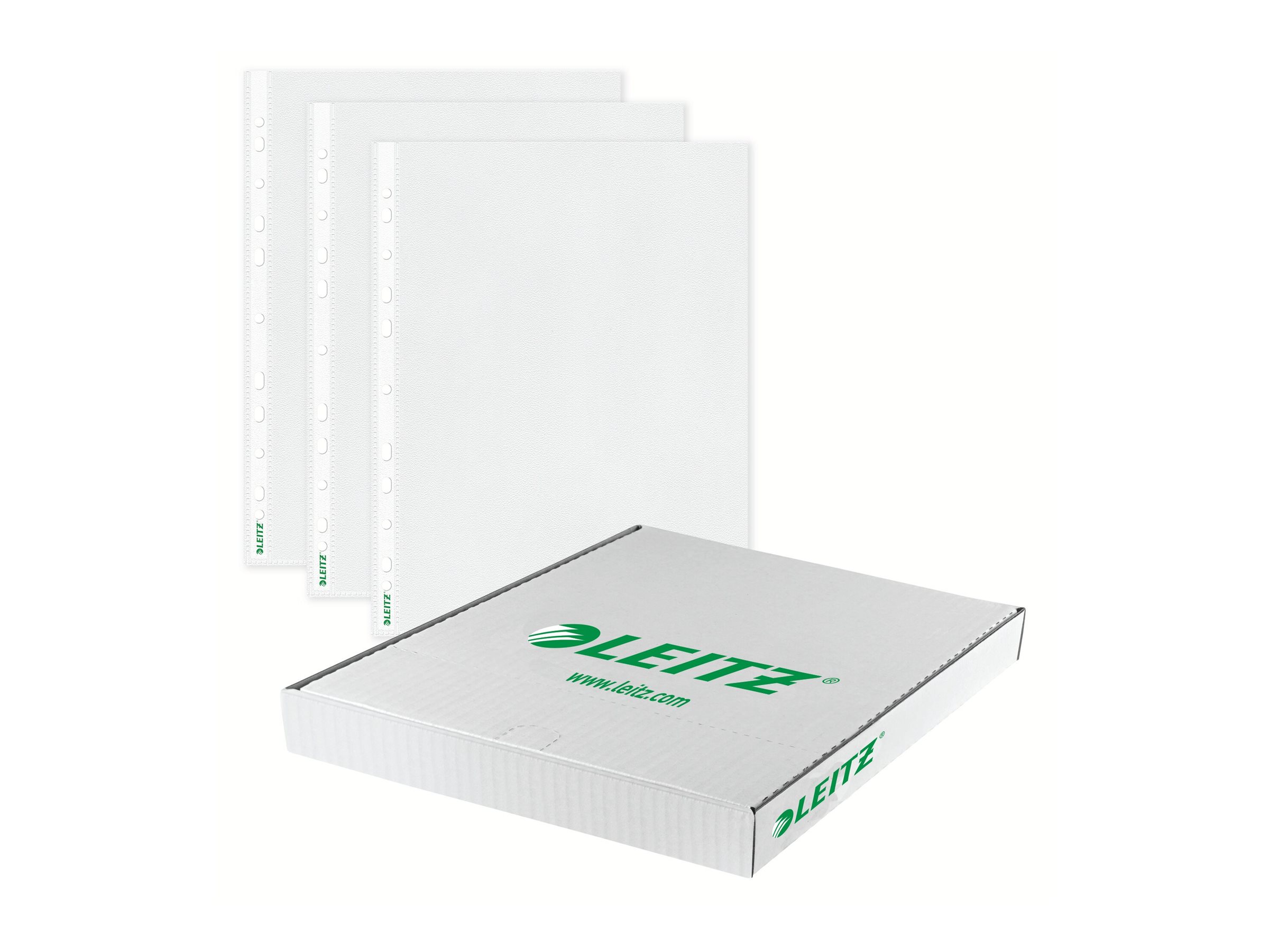 Esselte Leitz Prospekthüllen transparent genarbt DIN A4 0,085 mm