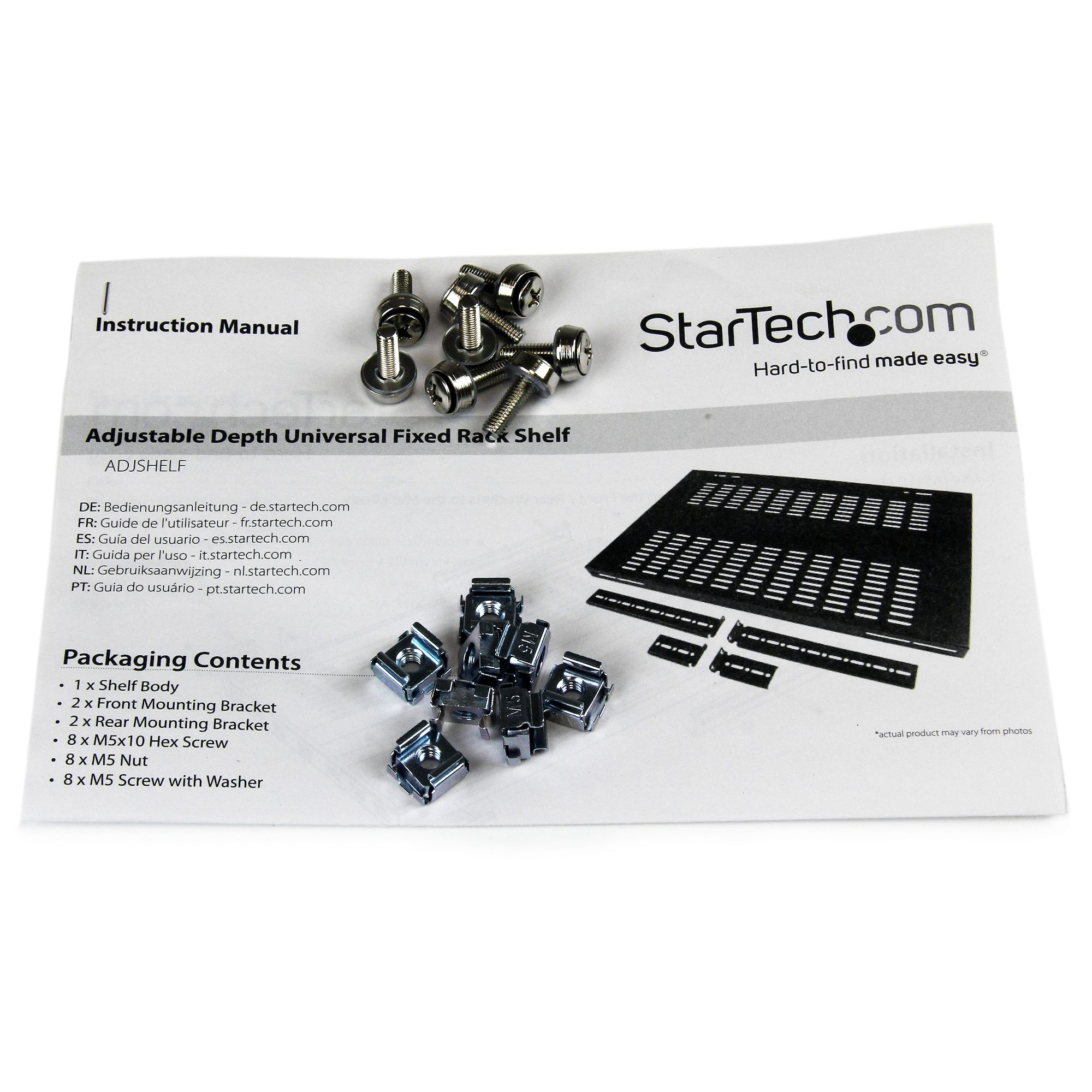 StarTech.com 19 Zoll Schwerlast Fachboden tiefenverstellbar mit Lüftungsschlitzen