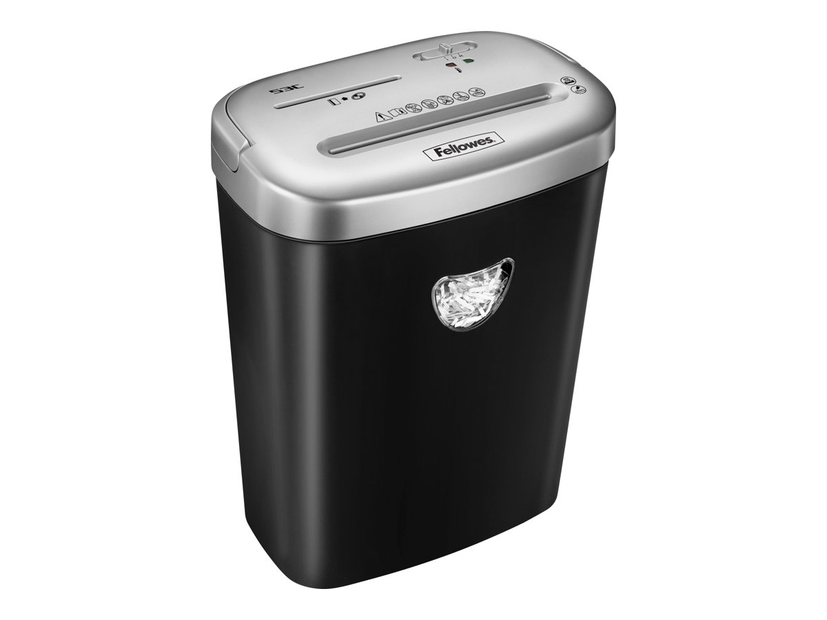 Fellowes Powershred 53C Aktenvernichter mit Partikelschnitt P4, 4 x 35 mm, bis 10 Blatt, schwarz
