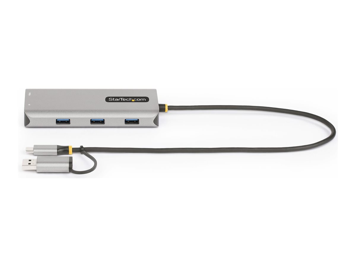 STARTECHCOM USBC and USBA Multiport Adapter Dual HDMI 4K1080p 3Port USB Hub USBC to A Dongle Mini Travel Laptop Docking Station