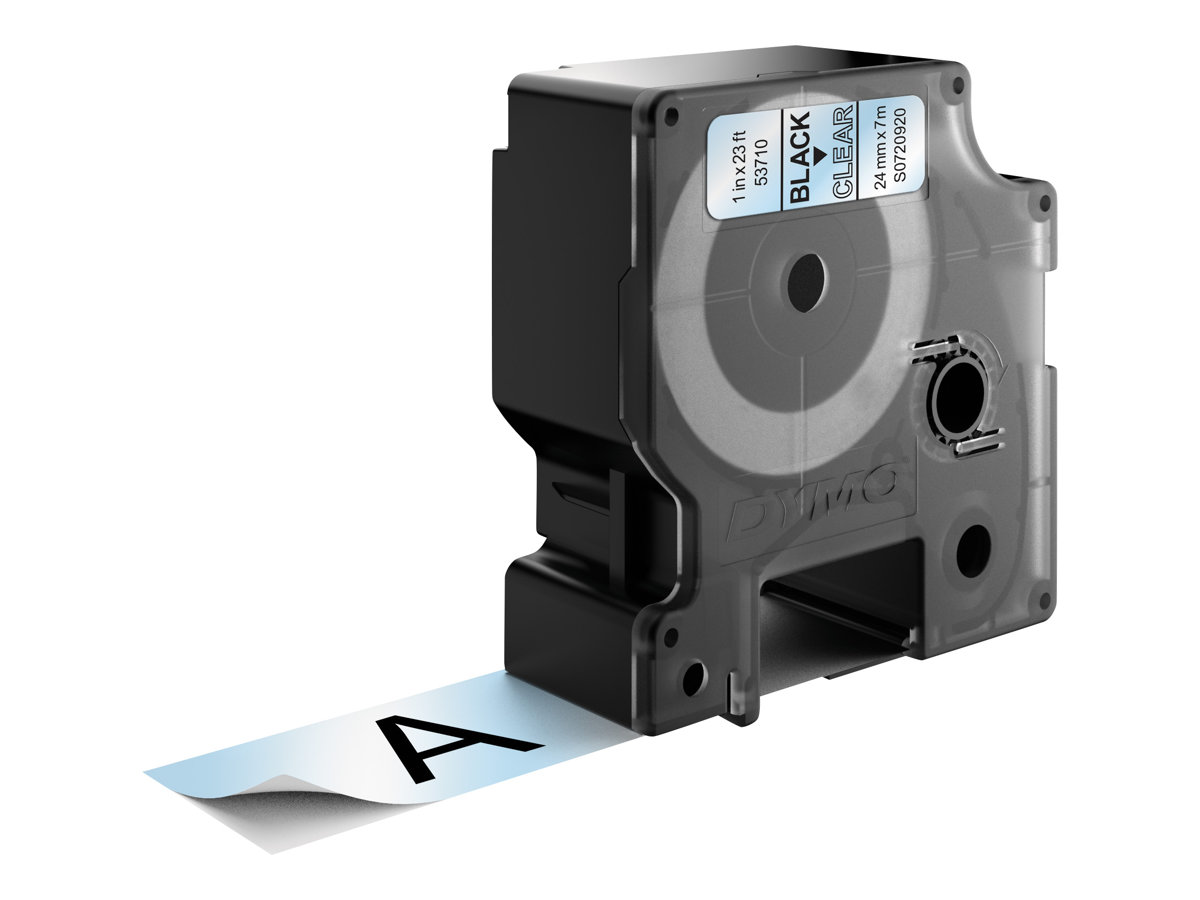 Dymo D1 24mm Schwarz auf Transparent Selbstklebend