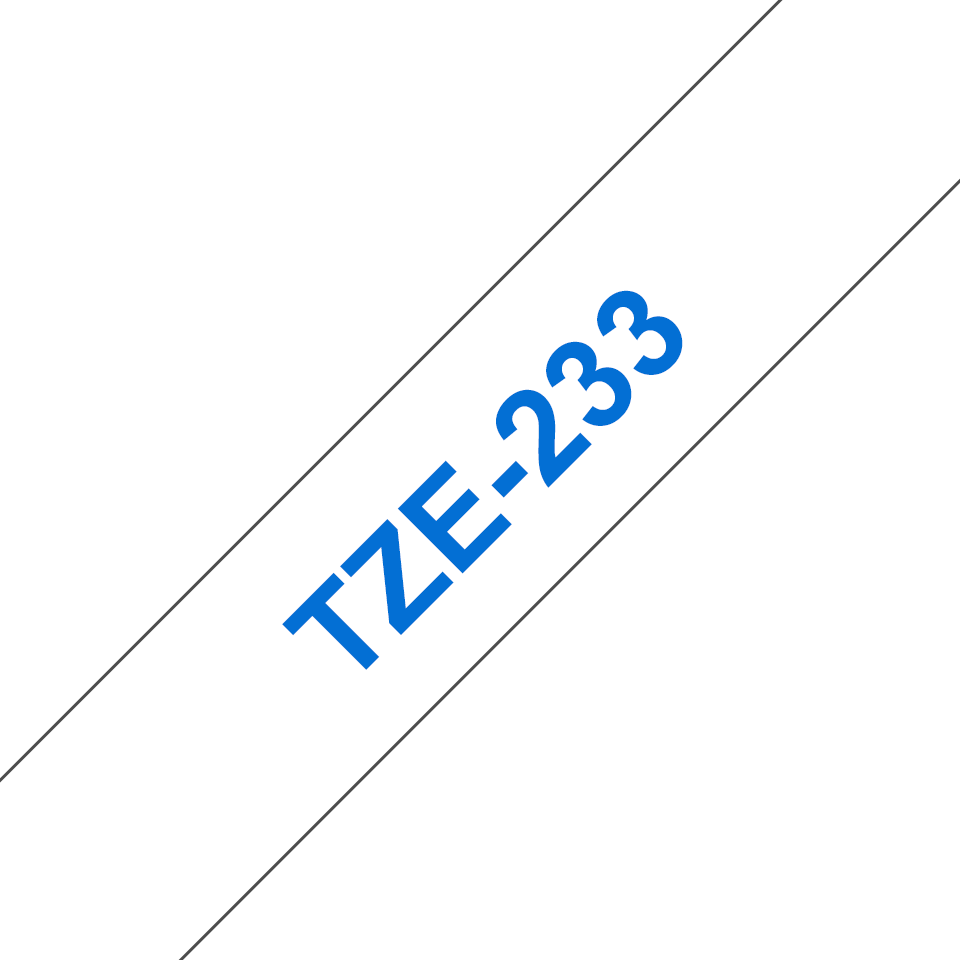 Brother TZe-233 12 mm blau/weiß
