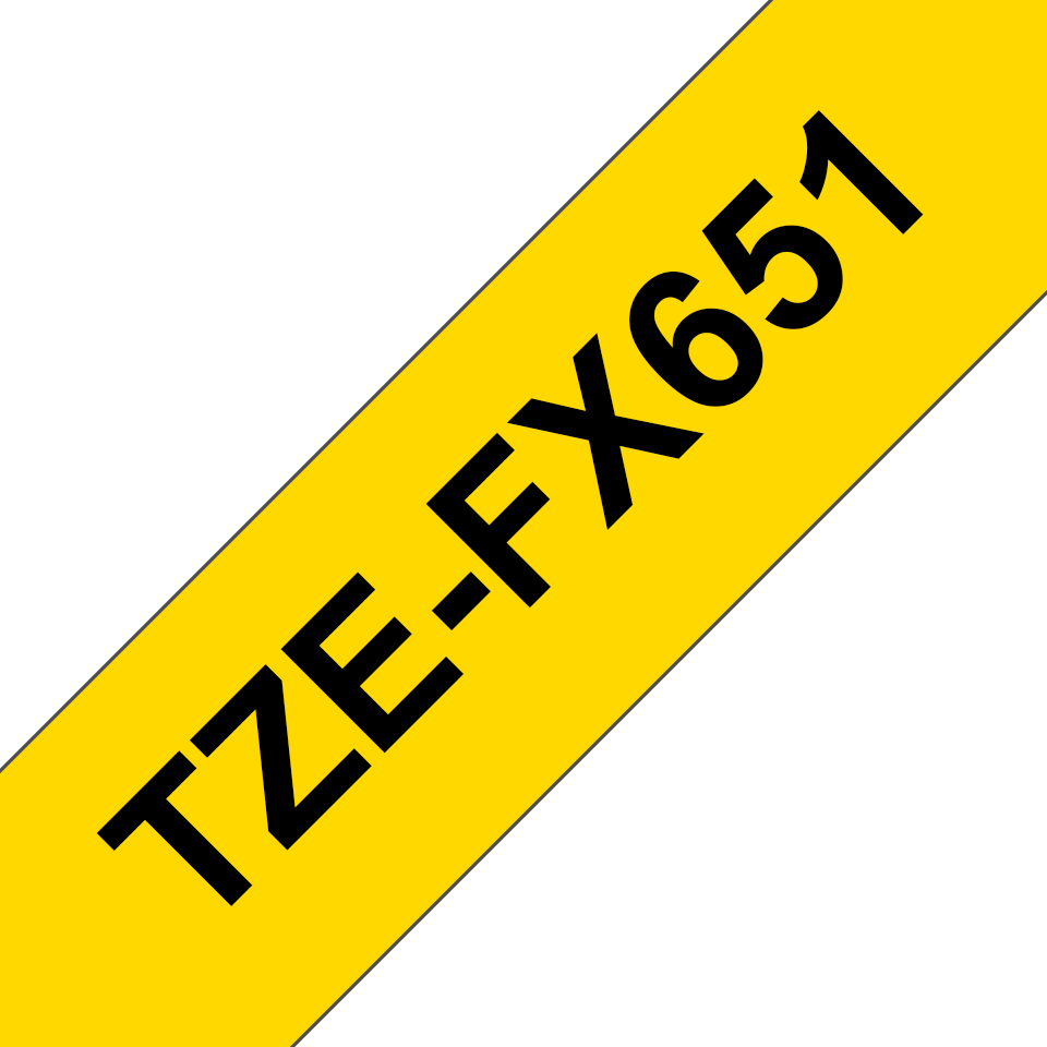 Brother TZe-FX651 Schwarz auf Gelb flexibel