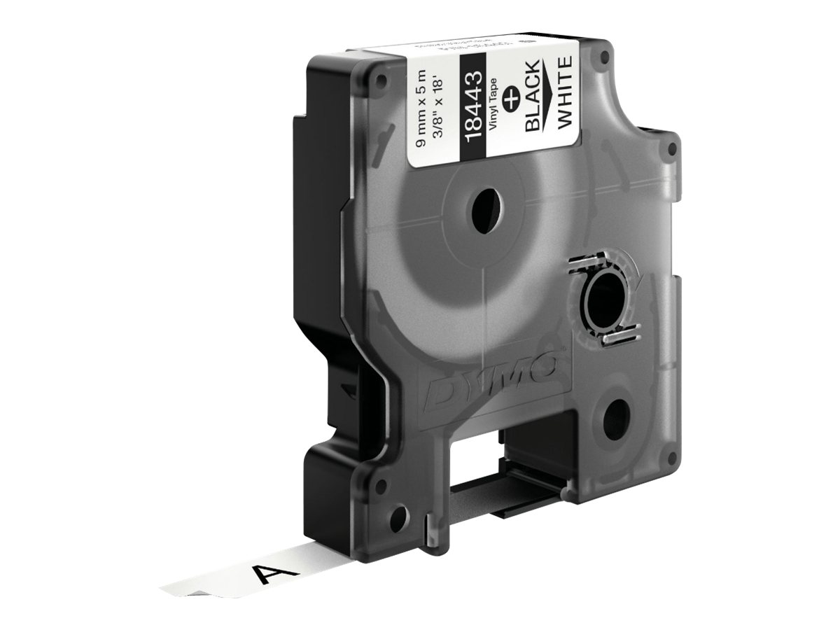 Dymo Rhino Vinyl Schwarz auf Weiß 9 mm