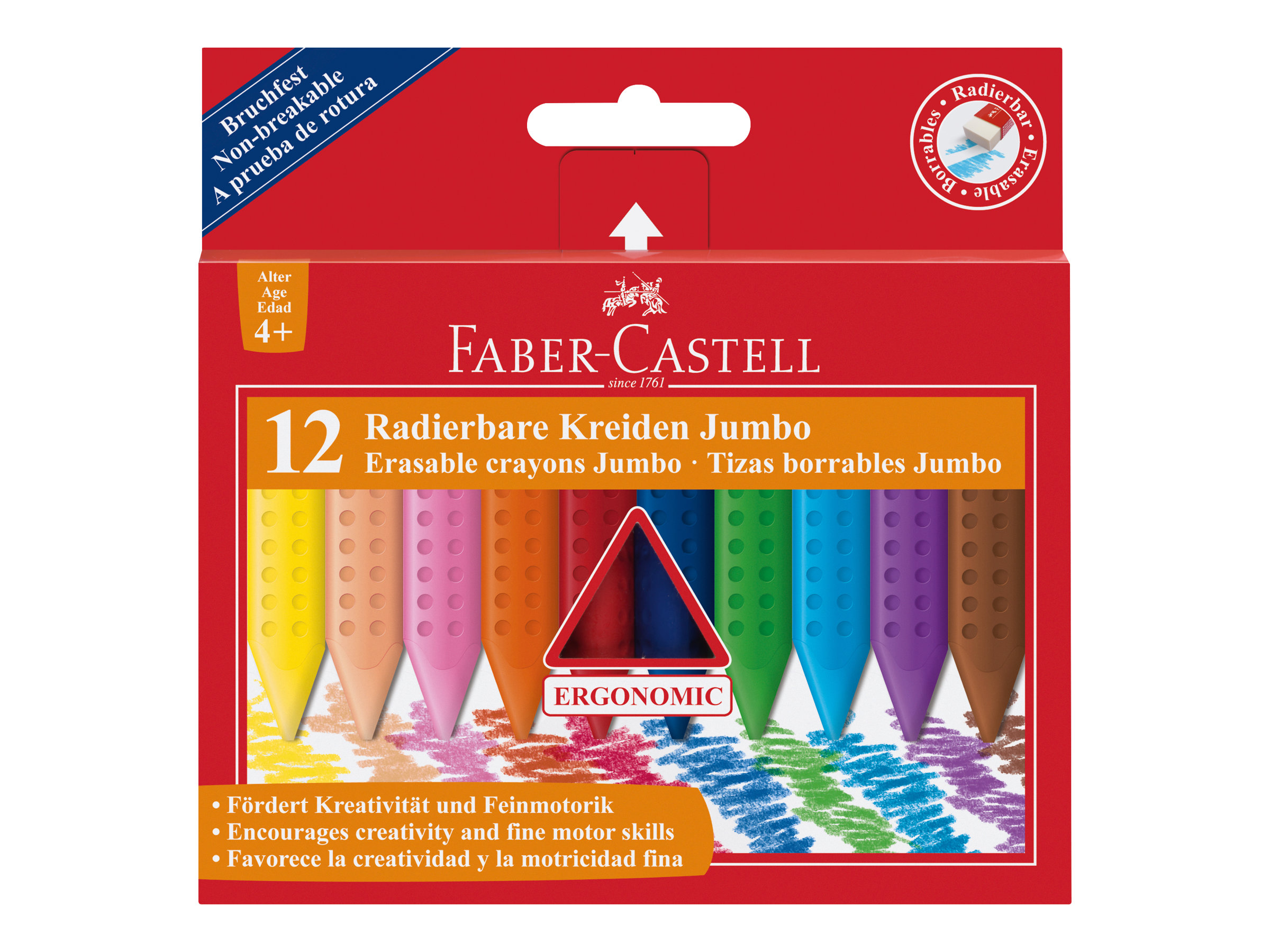 Faber-Castell Jumbo Radierbare Kreide Grip 12er