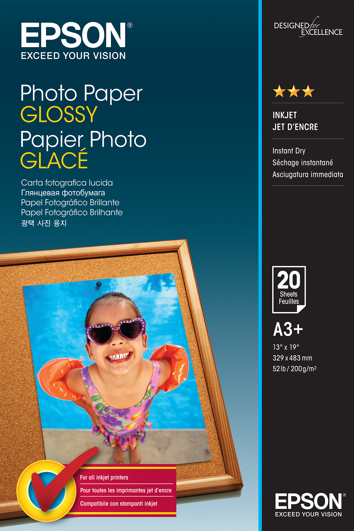 EPSON Fotopapier S042535 DIN A3 glaenzend 200 gqm 20 Blatt