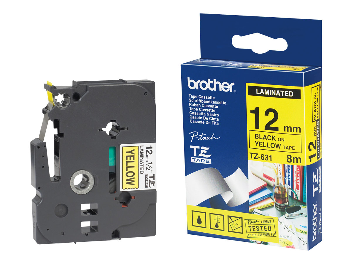 Brother TC101 12mm Schwarz-Transparent