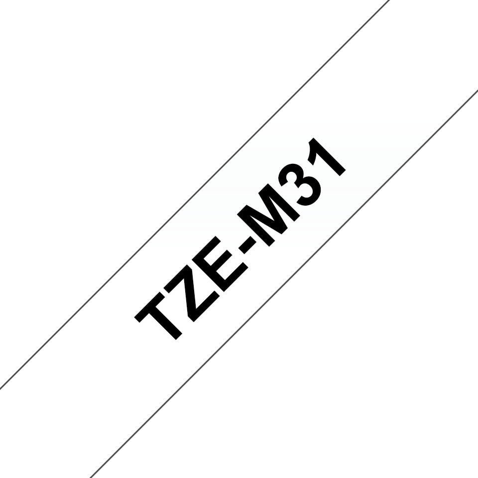Brother TZe-M31 Schwarzer Druck Premium Matt Transparent