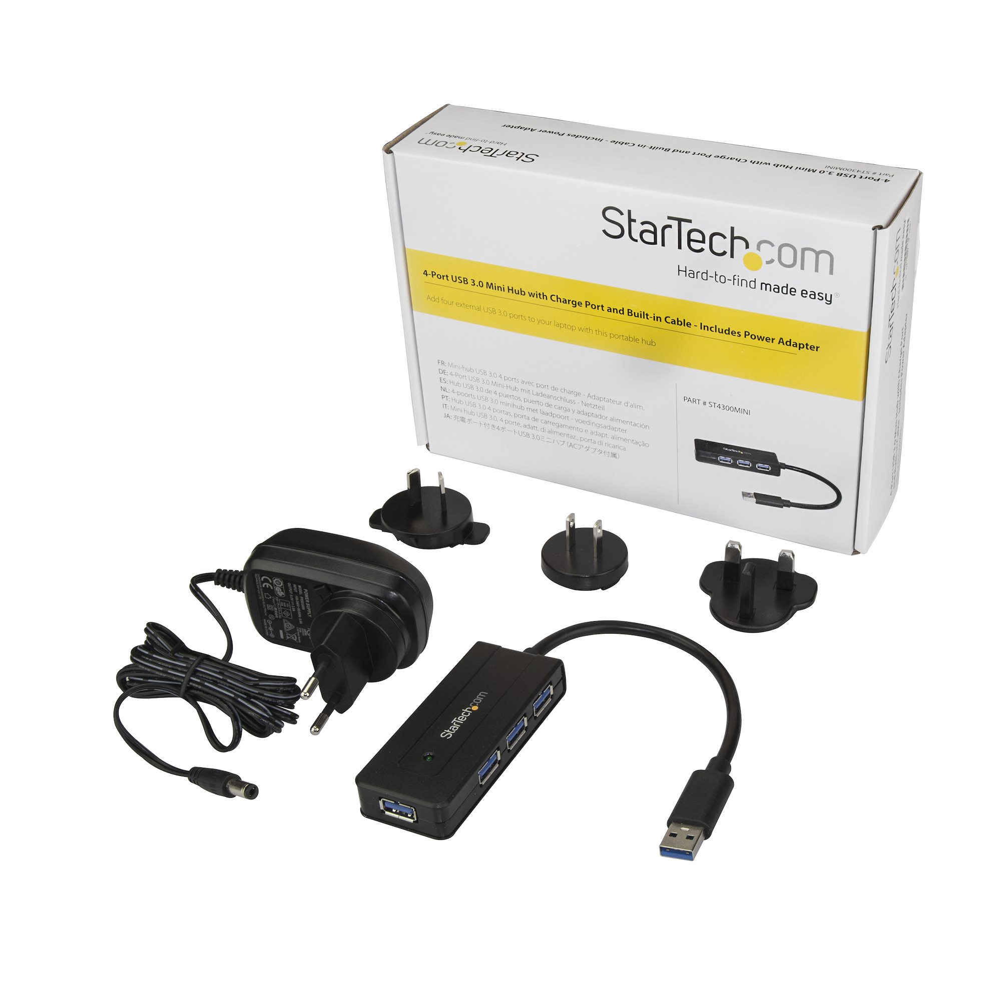 StarTech USB 3.0 Hub 4 Port Ladeanschluss Netzteil